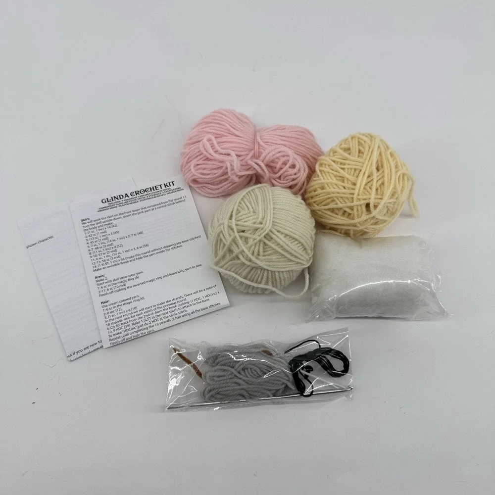 Wicked Crotchet Kit Lot Elphaba Glinda Partial Incomplete Replacement Parts Yarn